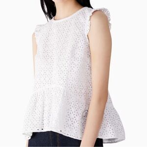 Kate Spade White Eyelet Top - Adorable